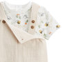 Voir la diapositive 3 : Petit Béguin Ensemble salopette bébé en gaze de coton et t-shirt Eden