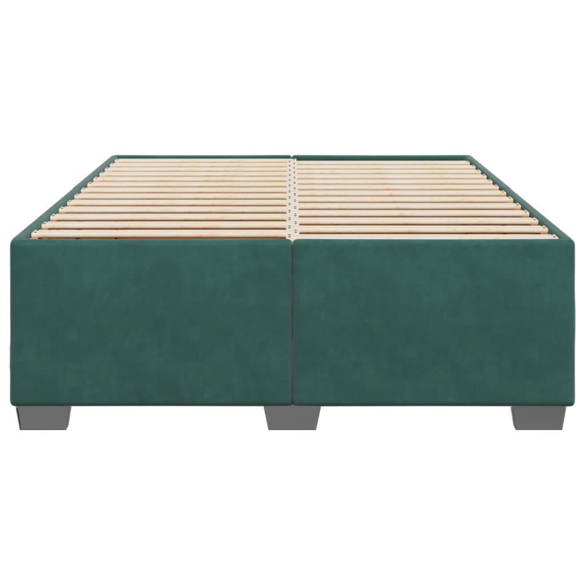 Voir la diapositive 4 : VIDAXL Cadre de lit sans matelas vert fonce 140x190 cm velours