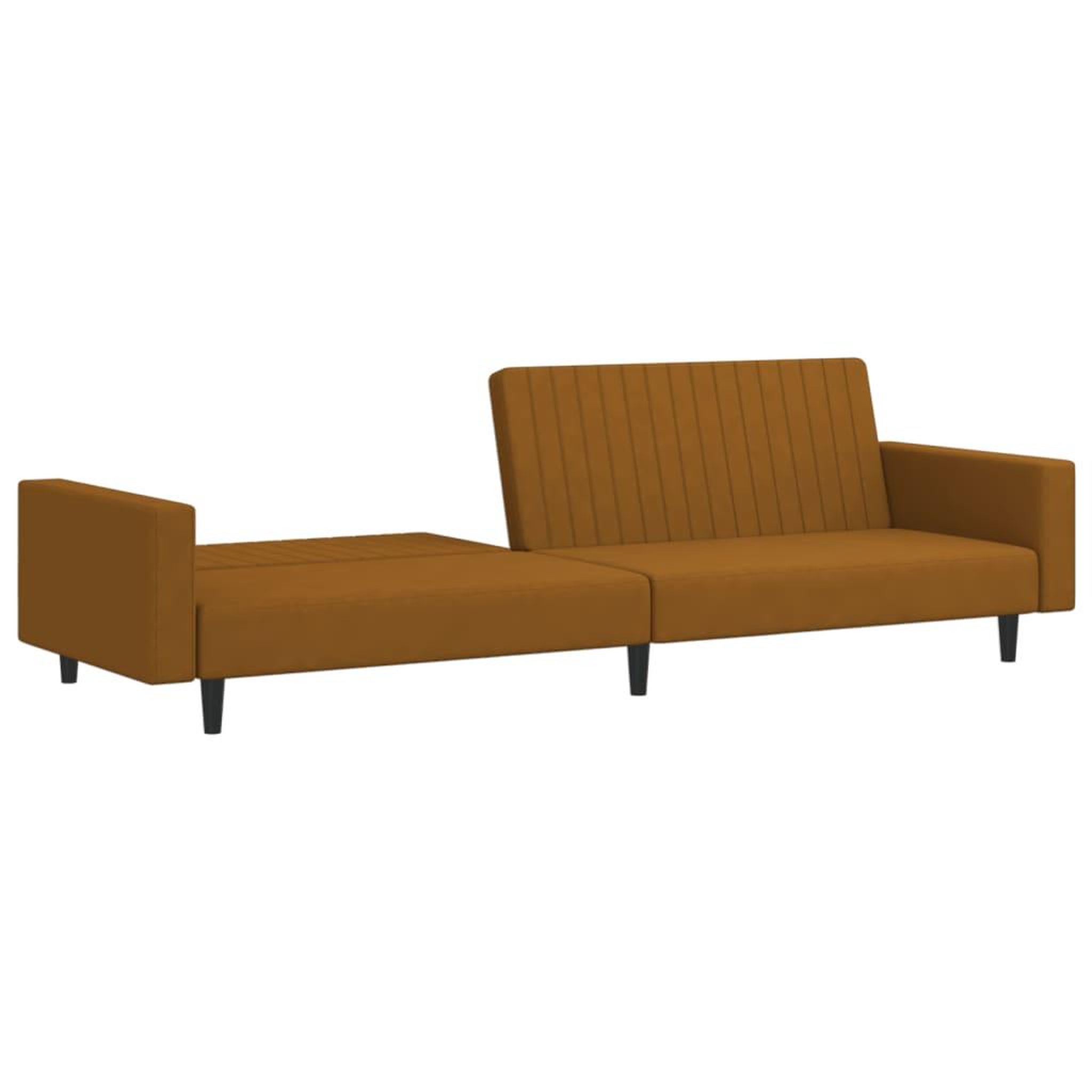 Voir la diapositive 4 : VIDAXL Canape-lit a 2 places marron velours