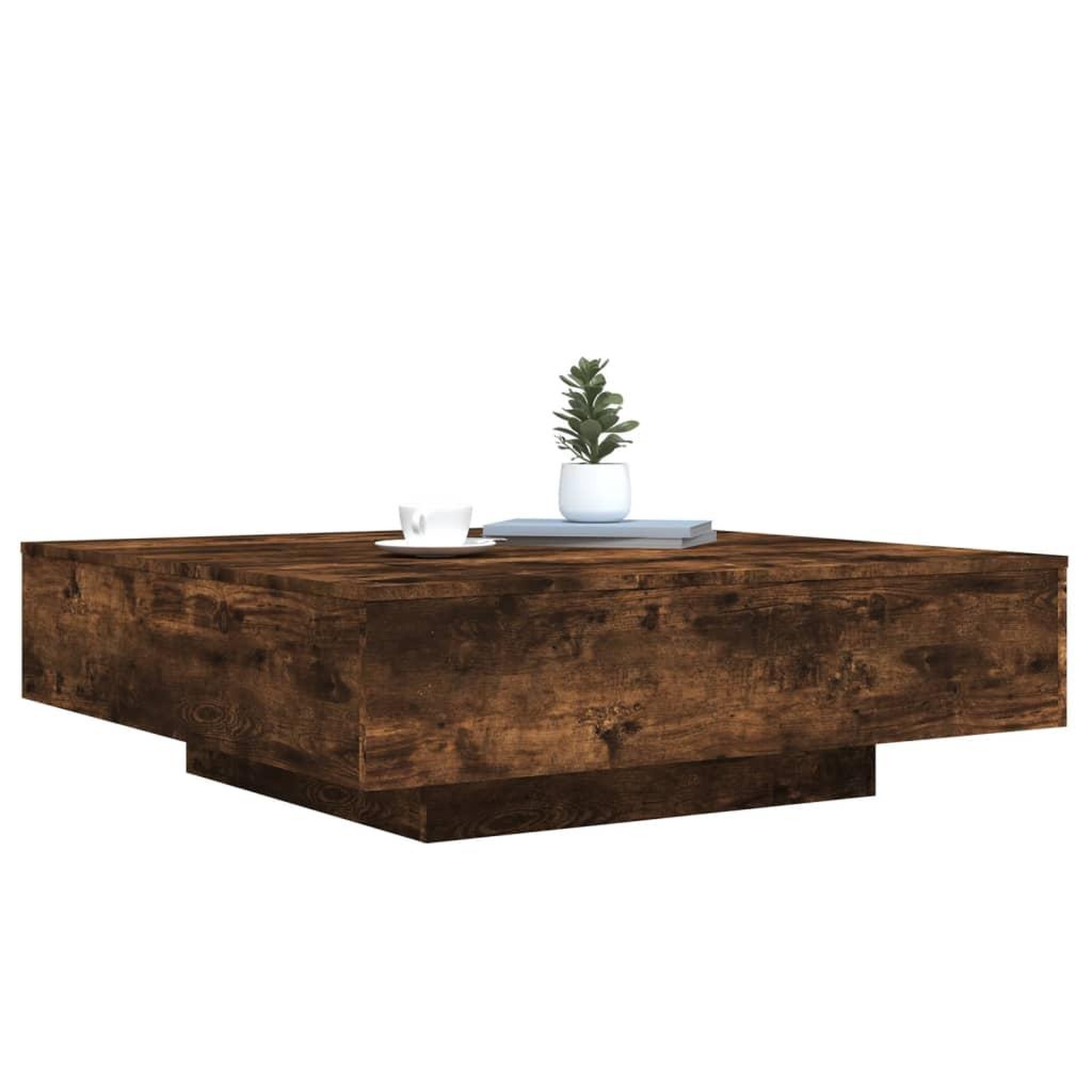 Voir la diapositive 4 : VIDAXL Table basse chene fume 100x100x31 cm bois d'ingenierie