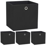VIDAXL Boîte de rangement 4 pcs Tissu non-tisse 32x32x32 cm Noir