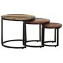Voir la diapositive 3 : VIDAXL Tables d'appoint 3 pcs Bois de recuperation massif