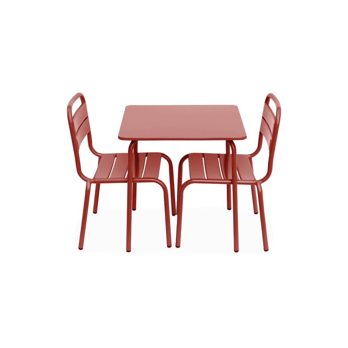 SWEEEK Salon de jardin enfant table et chaises métal Anna - 2 places, 48x48cm