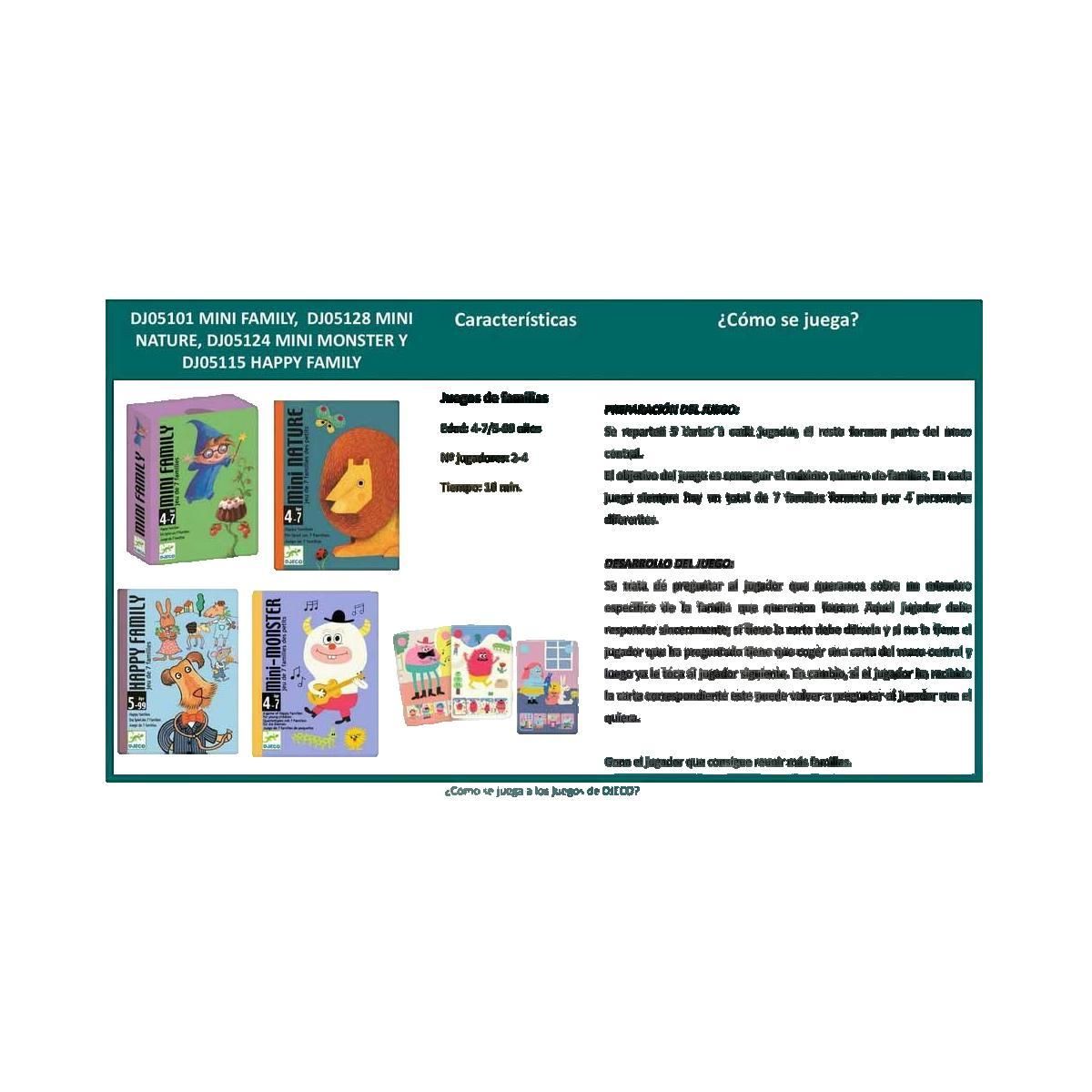 Djeco Jeu de cartes Djeco Mini Family Vert