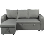 Habitat et Jardin Canapé d'angle réversible/convertible en tissu  Victor  - 3 places - Gris