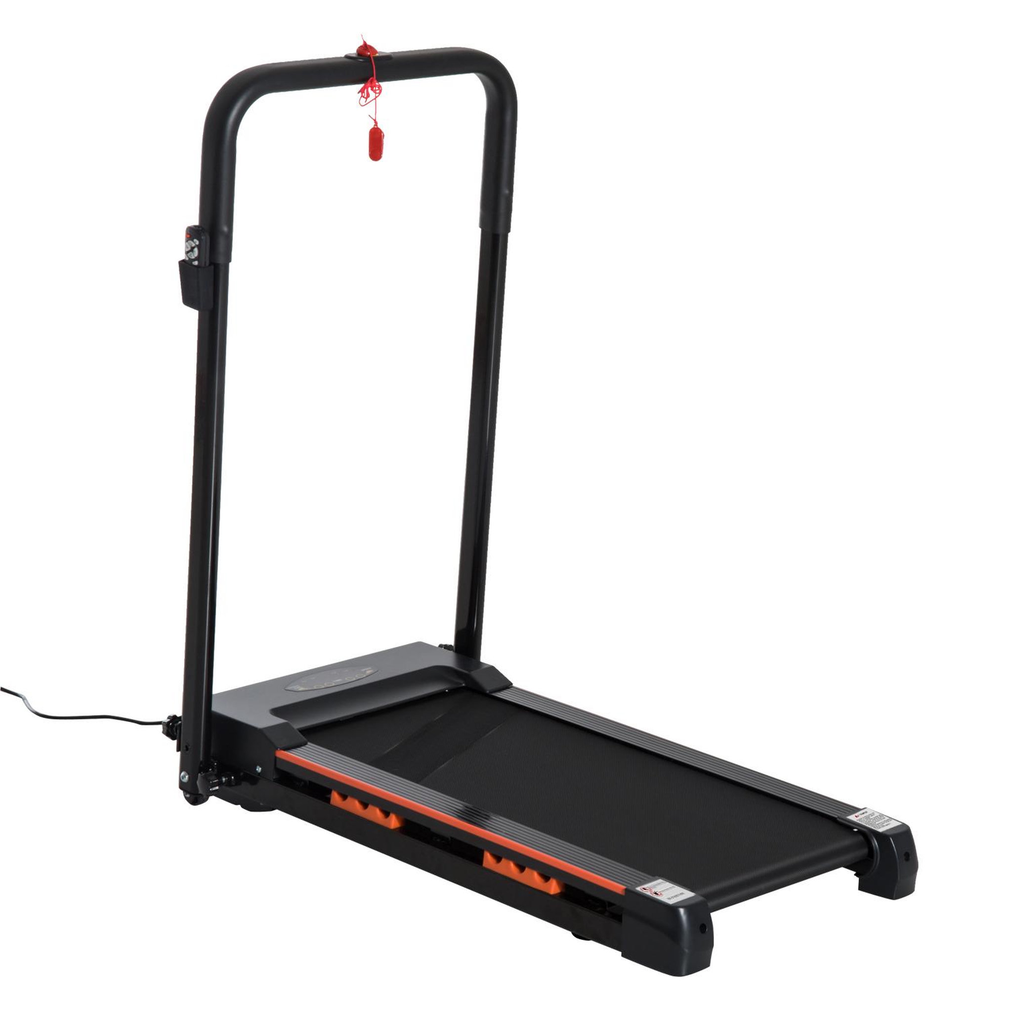 Voir la diapositive 1 : HOMCOM Tapis de course électrique de marche 370 W pliable télécommande écran LCD vitesse 1-6 Km/h acier noir