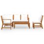Voir la diapositive 3 : VIDAXL Salon de jardin 5 pcs avec coussin Creme Bois d'acacia solide
