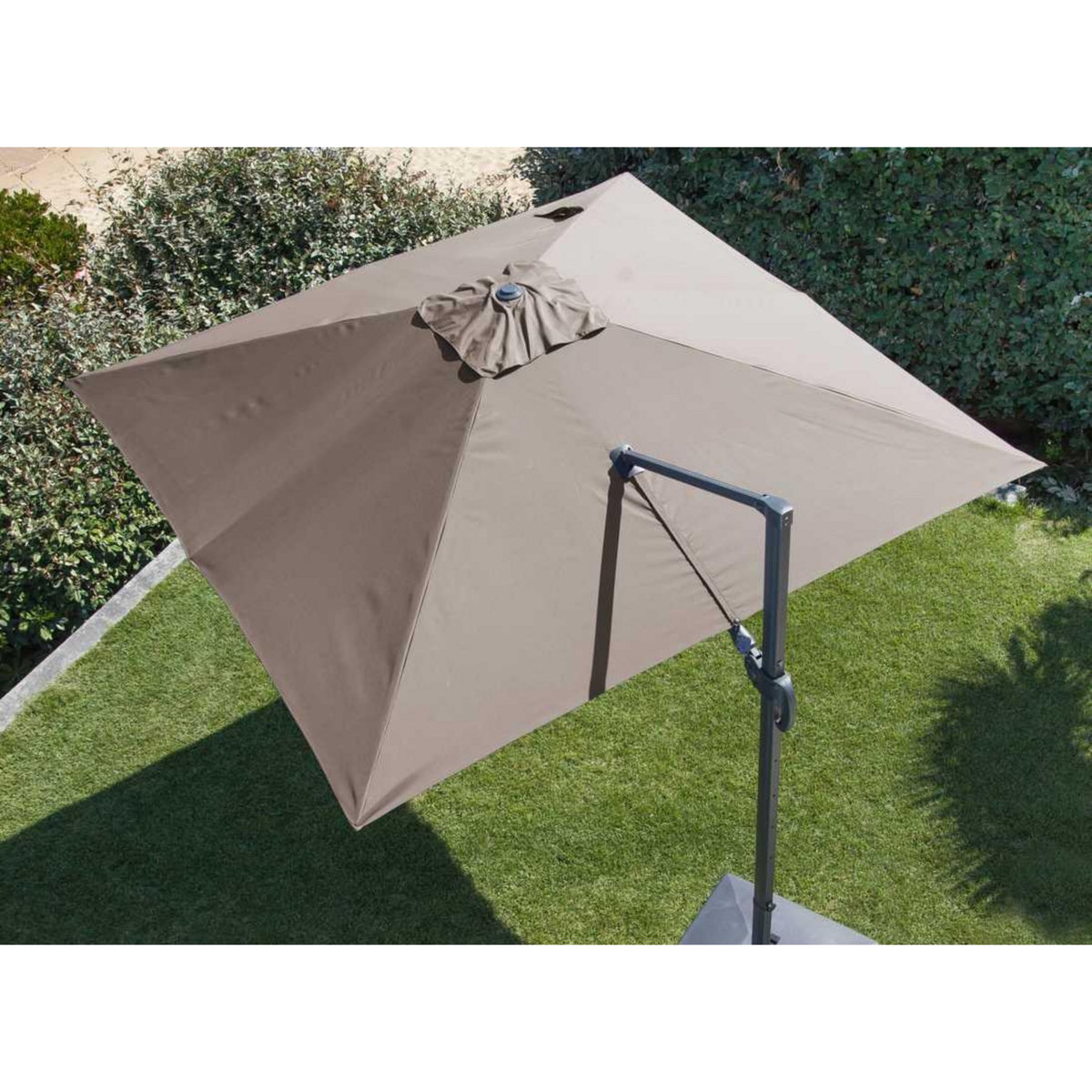 Proloisirs Parasol déporté orientable NH - Toile carré 300 x 300 cm - Toile taupe
