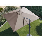 Proloisirs Parasol déporté orientable NH - Toile carré 300 x 300 cm - Toile taupe