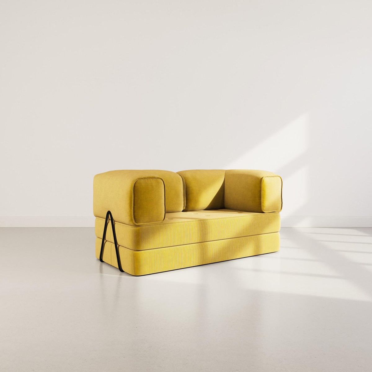 LISA DESIGN Poppy - canapé 3 places convertible en velours côtelé