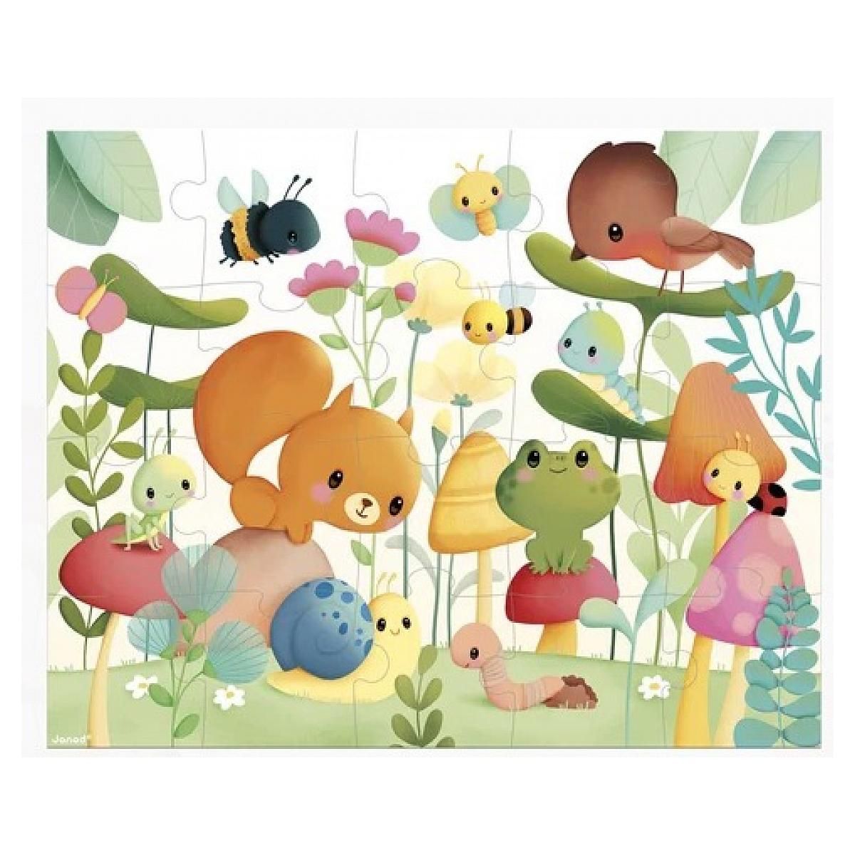 Juratoys-Janod Puzzle Les compagnons du jardin - 20 pcs