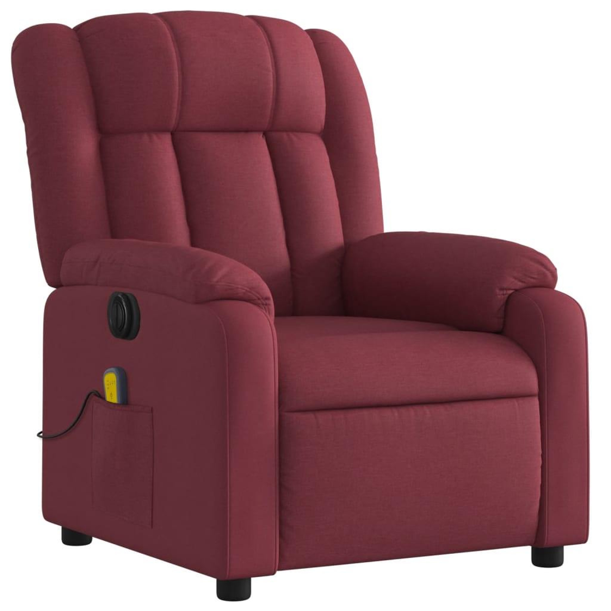 Voir la diapositive 3 : VIDAXL Fauteuil de massage inclinable electrique Rouge bordeaux Tissu
