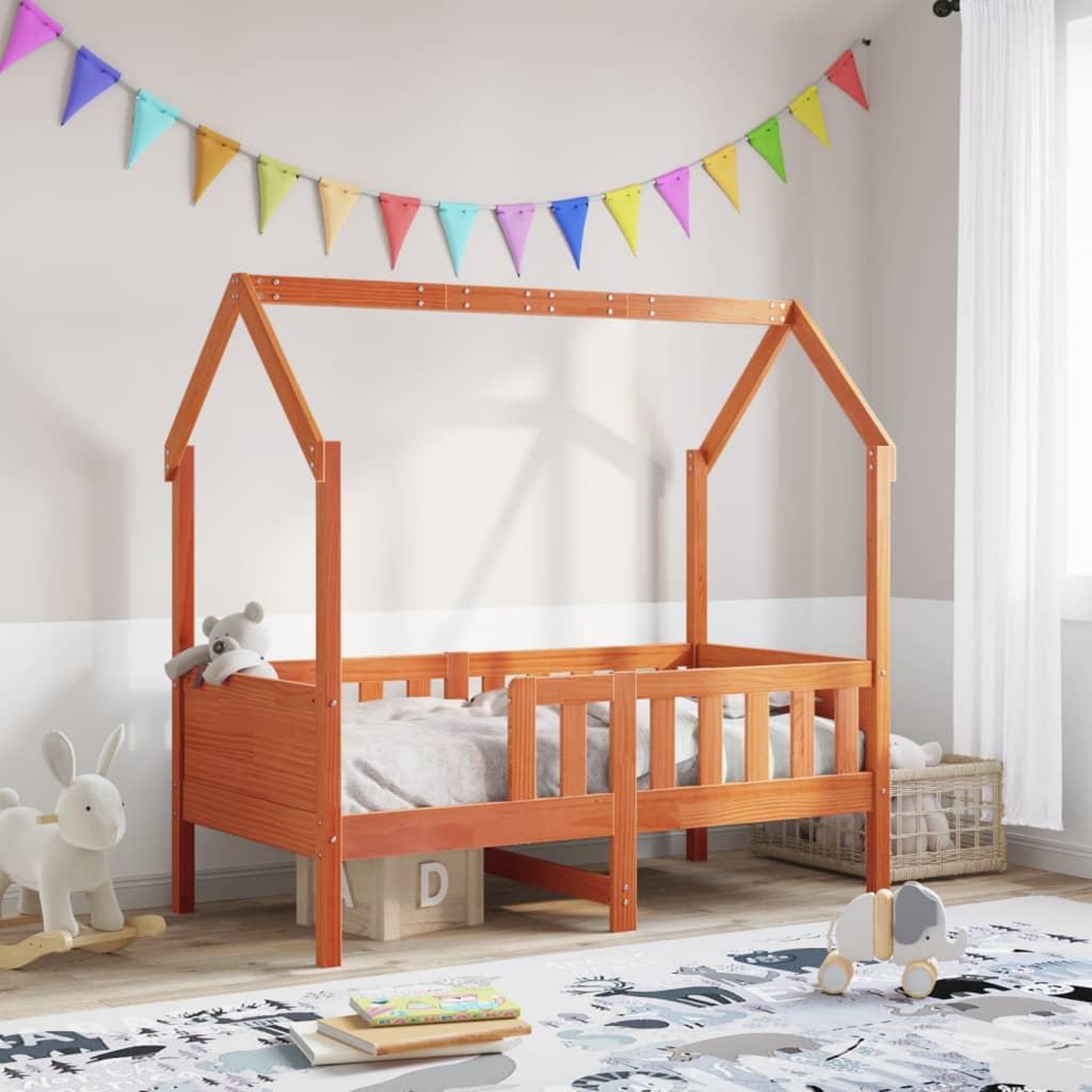 VIDAXL Cadre de lit d'enfants forme de maison sans matelas pin
