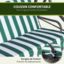 Voir la diapositive 6 : OUTSUNNY Balancelle de jardin 3 places - toit inclinaison réglable - coussins assise et dossier - gris blanc vert