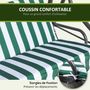 Voir la diapositive 6 : OUTSUNNY Balancelle de jardin 3 places - toit inclinaison réglable - coussins assise et dossier - gris blanc vert