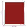Voir la diapositive 6 : VIDAXL Auvent lateral retractable 160 x 500 cm Rouge