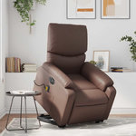 VIDAXL Fauteuil inclinable de massage electrique marron similicuir