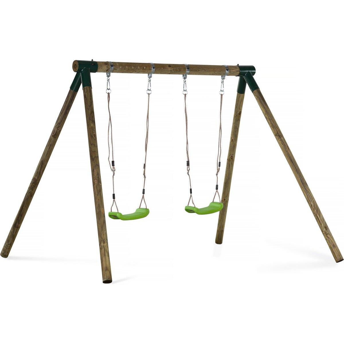 Habitat et Jardin Portique bois  Eden  - Avec 2 balançoires.