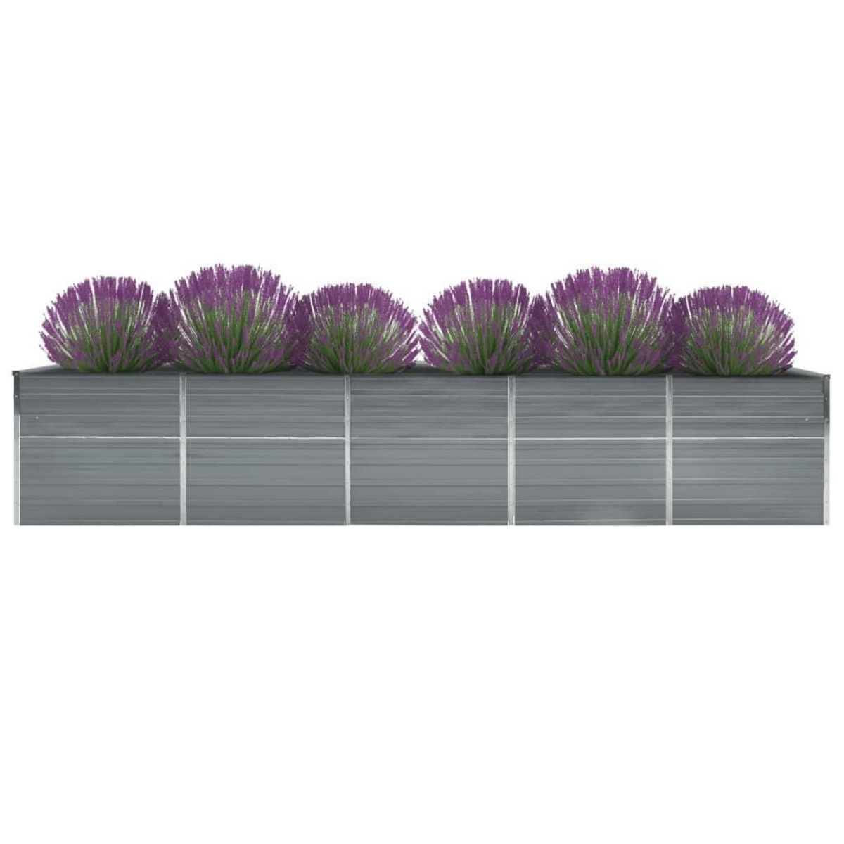 VIDAXL Lit sureleve de jardin Acier galvanise 400x80x45 cm Gris