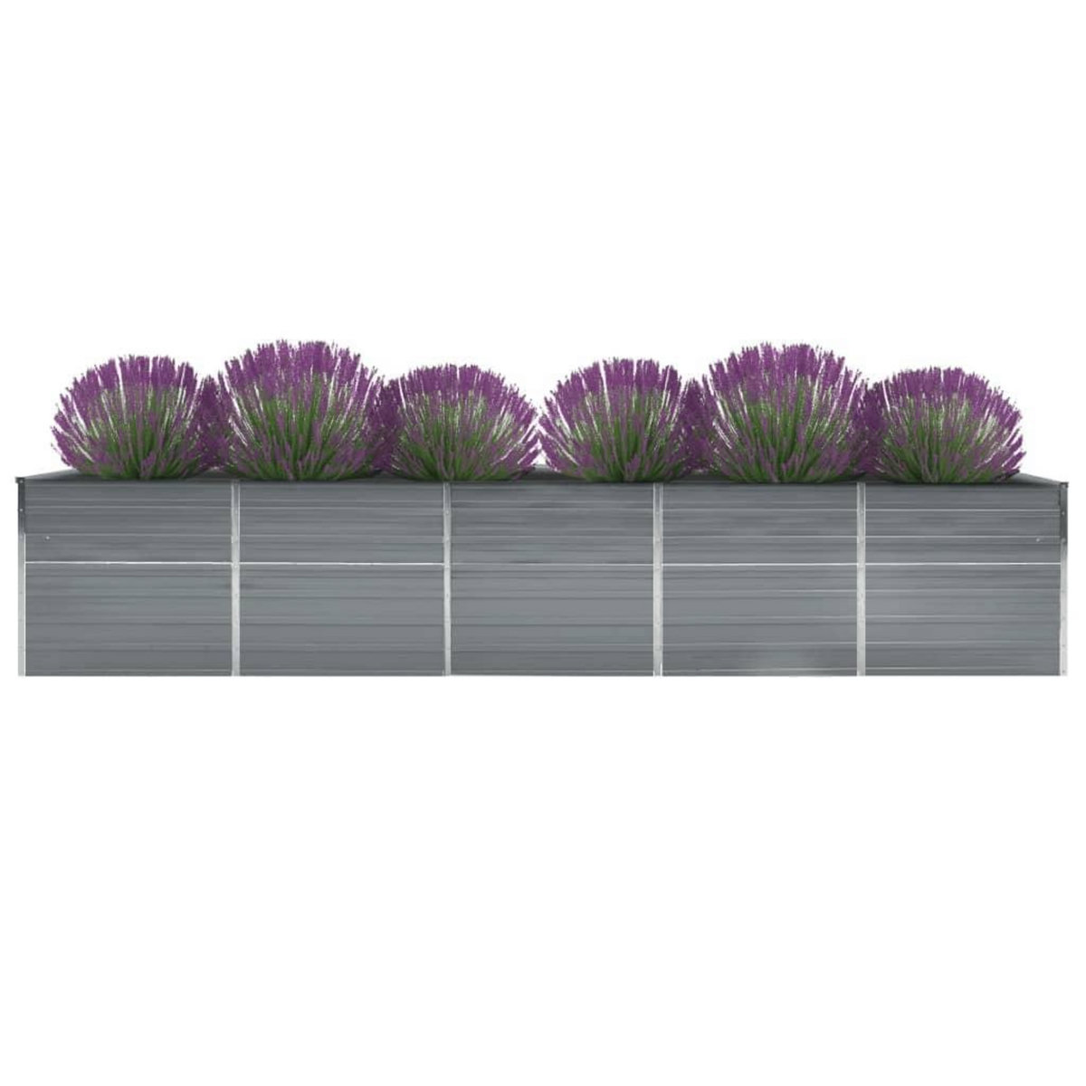 VIDAXL Lit sureleve de jardin Acier galvanise 400x80x45 cm Gris