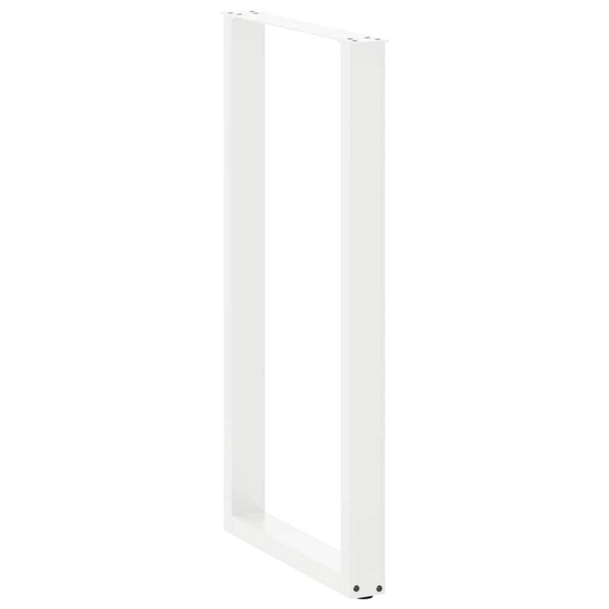 VIDAXL Pieds de table basse forme de U 2pcs blanc 60x(110-111)cm acier