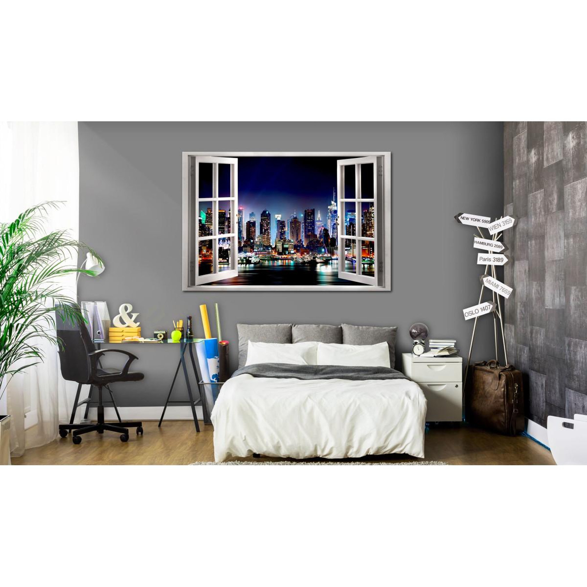 Voir la diapositive 2 : Paris Prix Tableau Imprimé  Window : View of New York