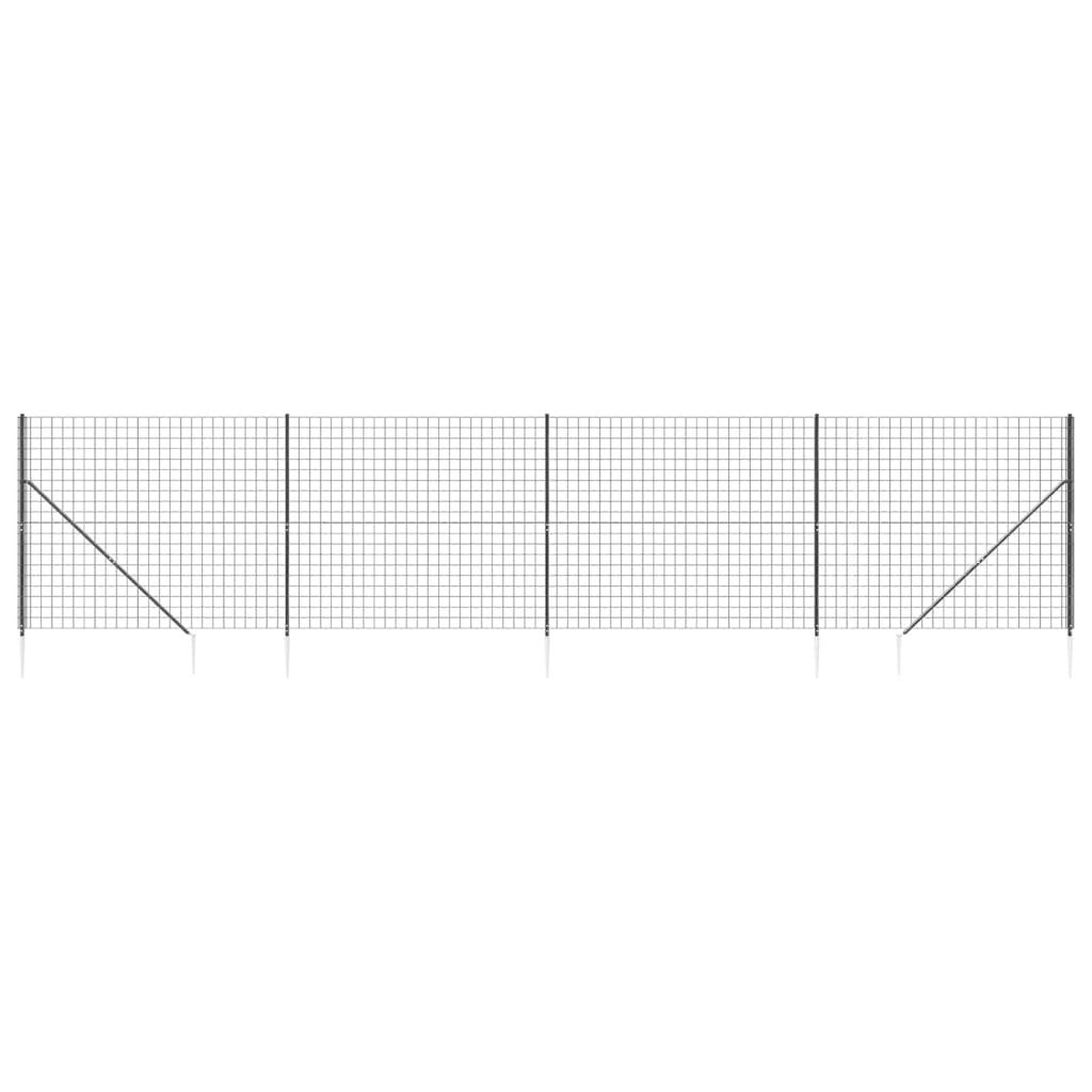 Voir la diapositive 2 : VIDAXL Cloture en treillis metallique et ancrage anthracite 1,6x10 m