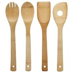 FIVE Lot de 4 Ustensiles de Cuisine  Bambou  30cm Naturel