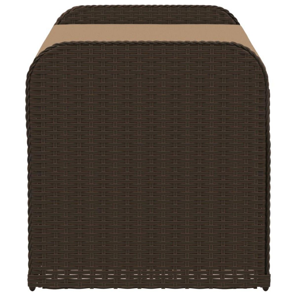 VIDAXL Banc de rangement et coussin marron 115x51x52 cm resine tressee