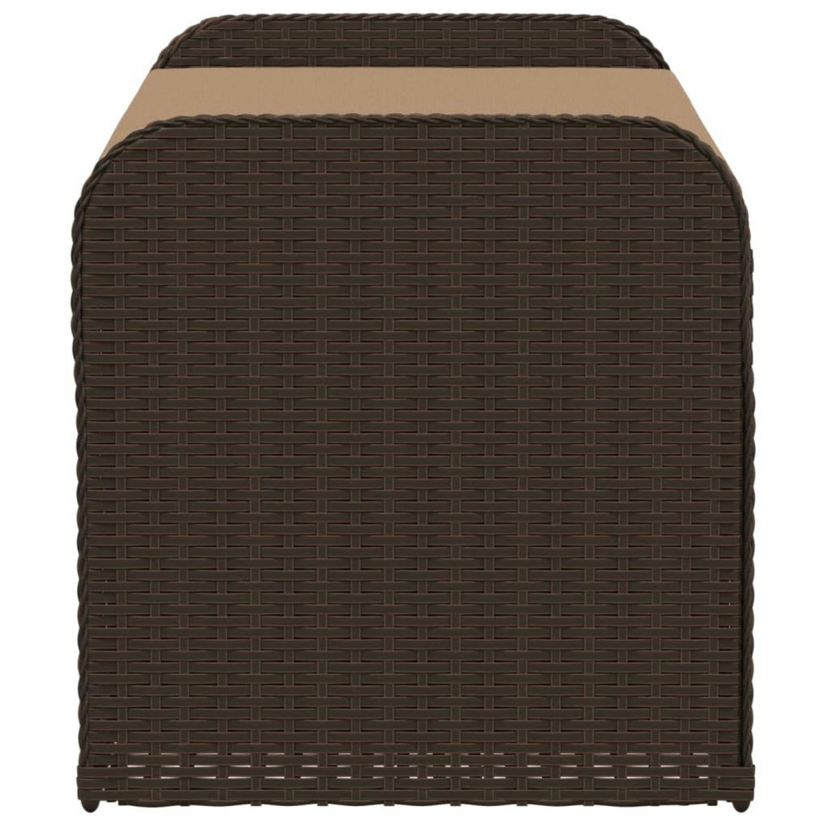 VIDAXL Banc de rangement et coussin marron 115x51x52 cm resine tressee