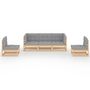 Voir la diapositive 3 : VIDAXL Salon de jardin 5 pcs avec coussins Bois de pin massif