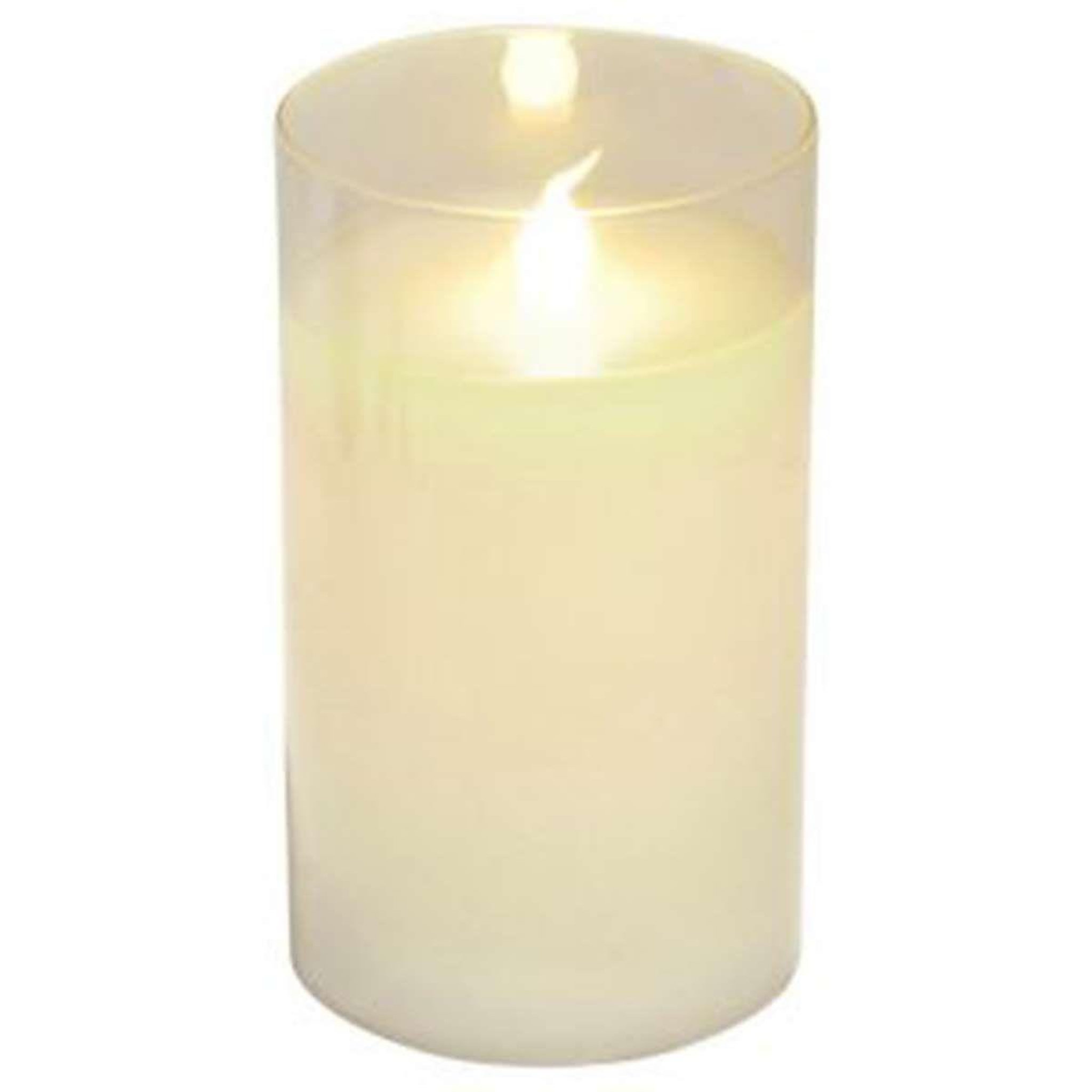 HOMEA Bougie Ronde LED  Verrine  12cm Blanc