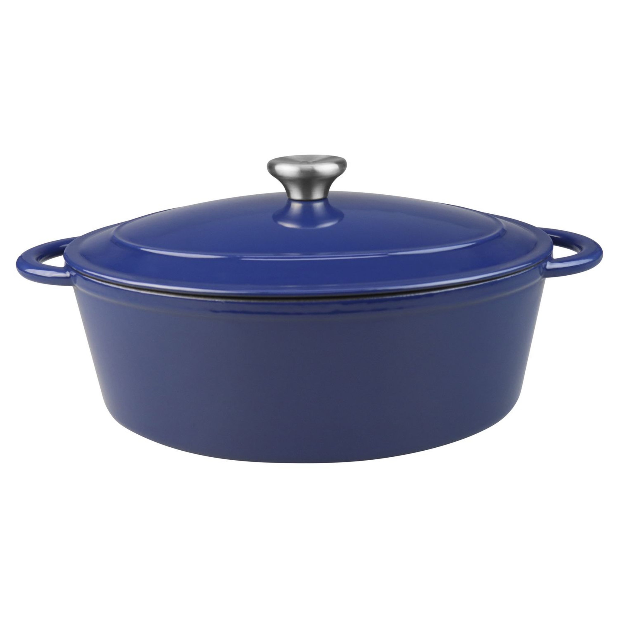 ACTUEL Cocotte induction ovale 9 litres fonte d'acier intérieur blanc