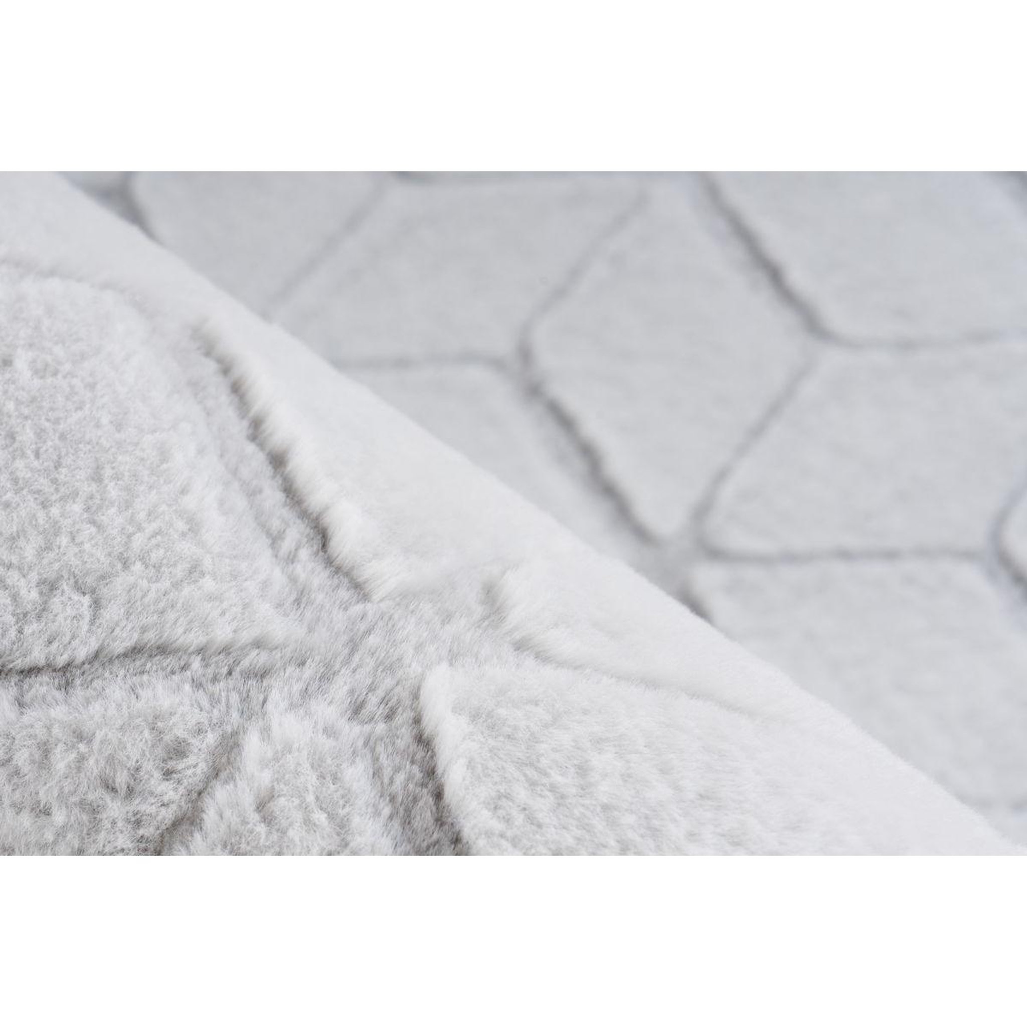 Voir la diapositive 3 : Paris Prix Tapis Shaggy Effet 3D  Vivica  Blanc & Bleu Gris