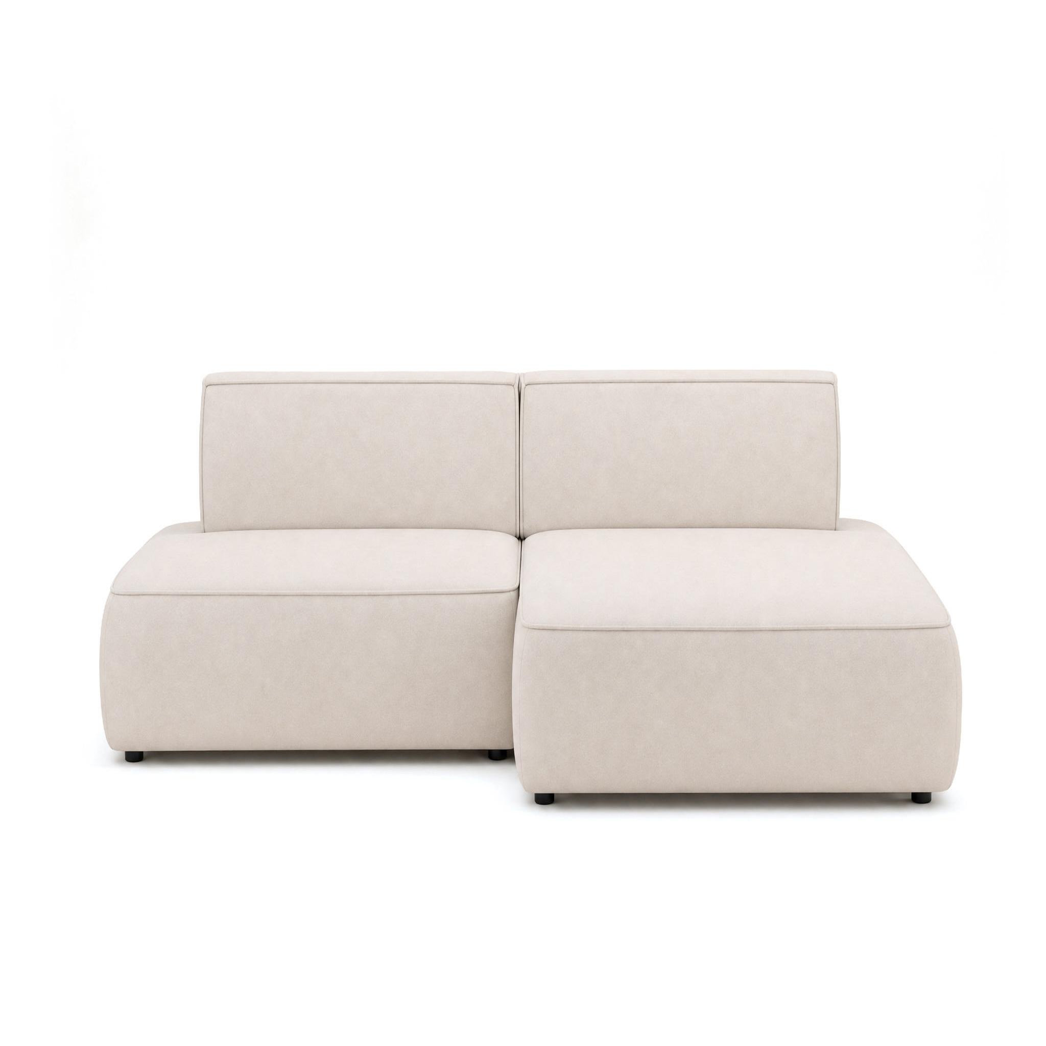 BEST MOBILIER Lisette - canapé d'angle droit 4 places convertible avec coffre en velours. Coloris disponibles : Gris, Beige, Noir