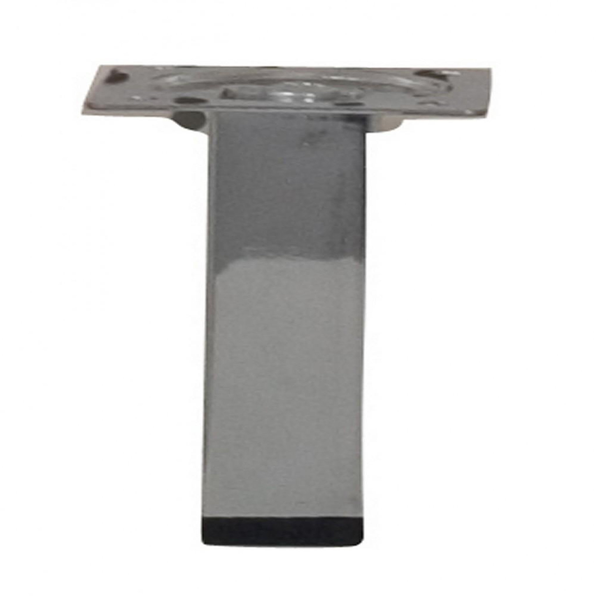 CENTRALE BRICO Pied de meuble carré fixe acier chromé gris, 10 cm