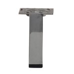 CENTRALE BRICO Pied de meuble carré fixe acier chromé gris, 10 cm