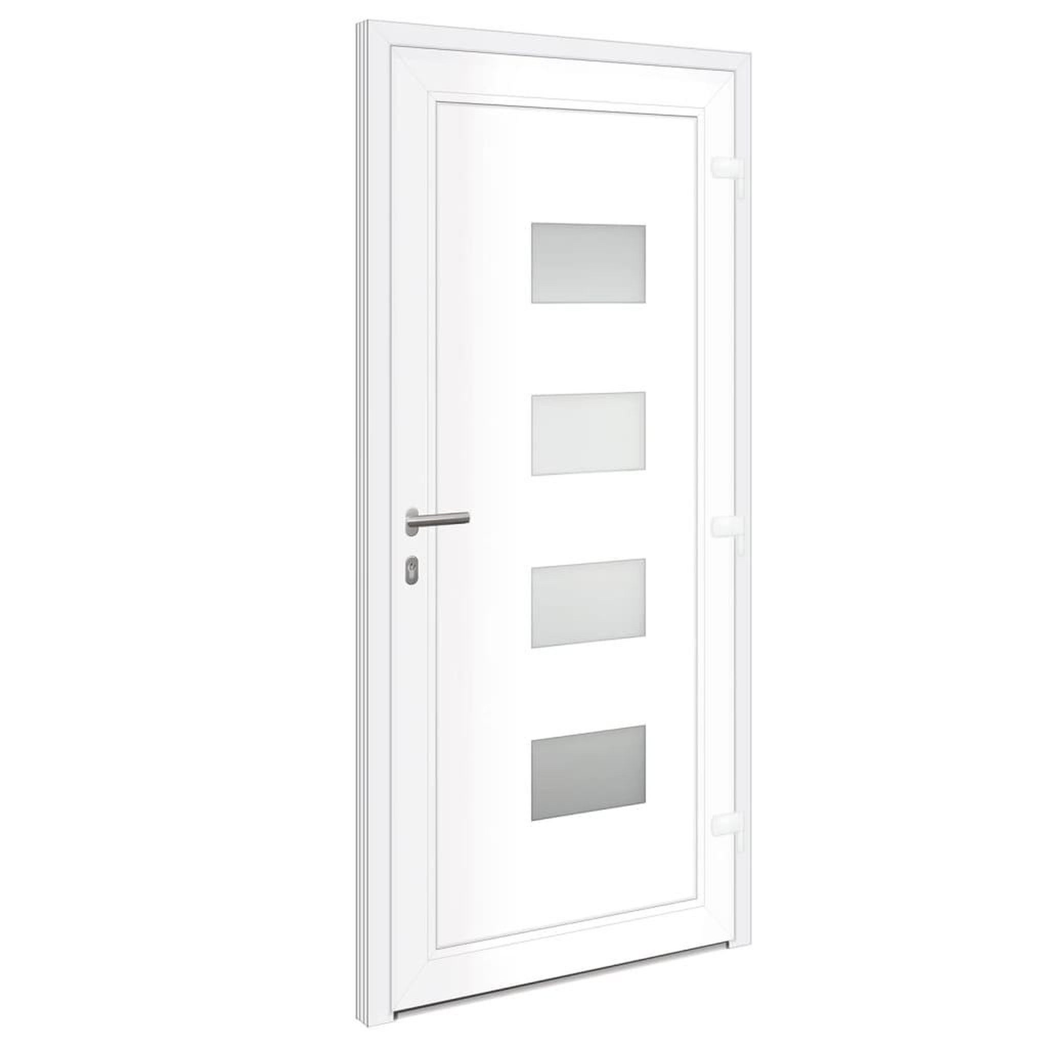 Voir la diapositive 5 : VIDAXL Porte d'entree Blanc 100x210 cm Aluminium et PVC