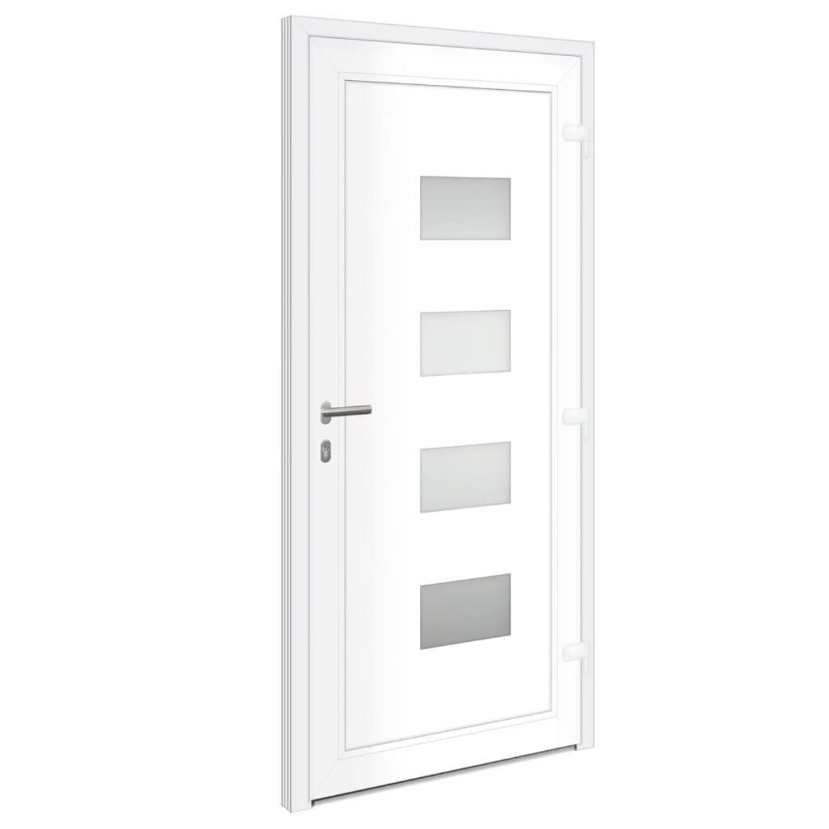 VIDAXL Porte d'entree Blanc 100x210 cm Aluminium et PVC