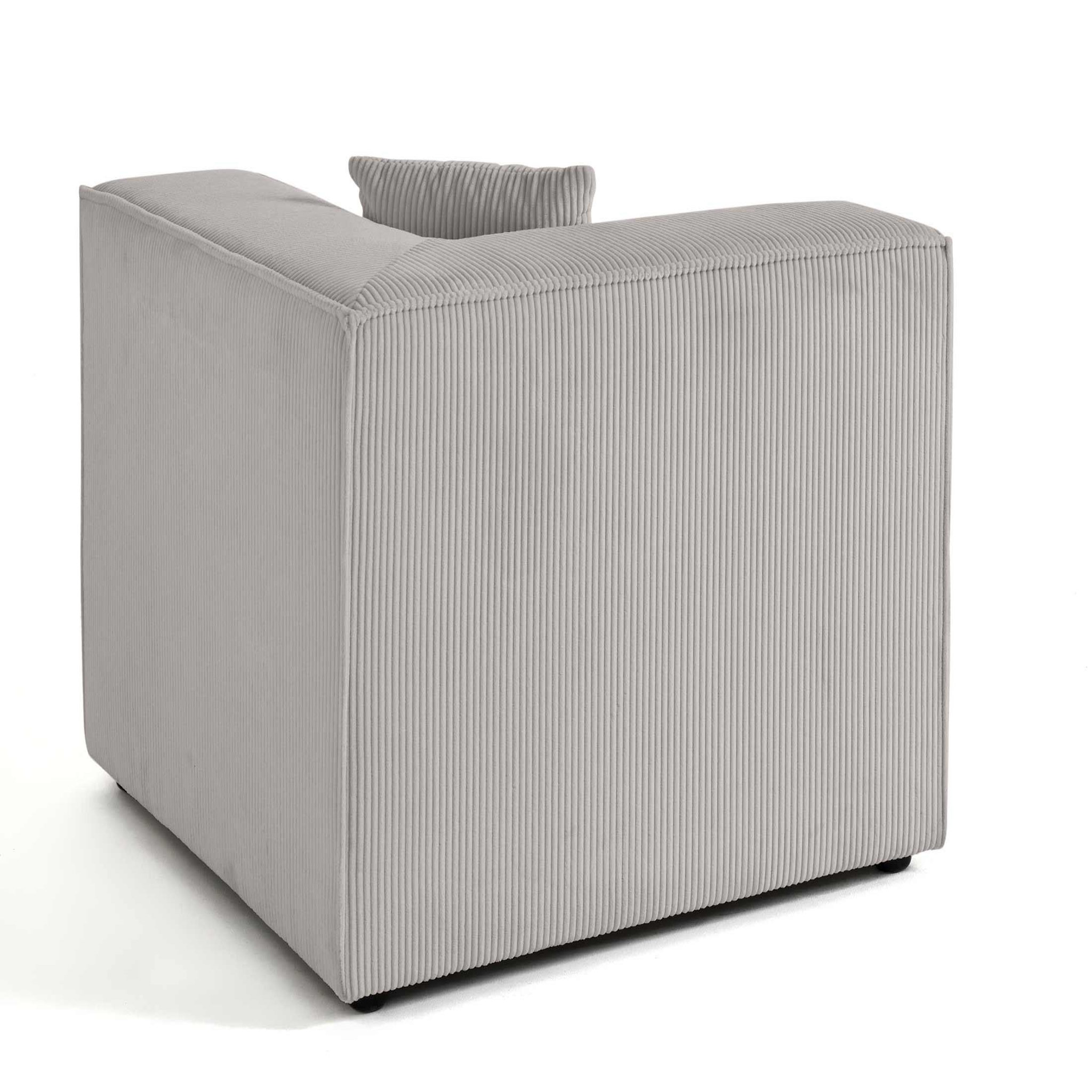 Voir la diapositive 4 : BEST MOBILIER Arty - module d'assise d'angle réversible - en velours côtelé