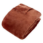 ATMOSPHERA Plaid en Flanelle Uni  Ollis  240x260cm Terracotta