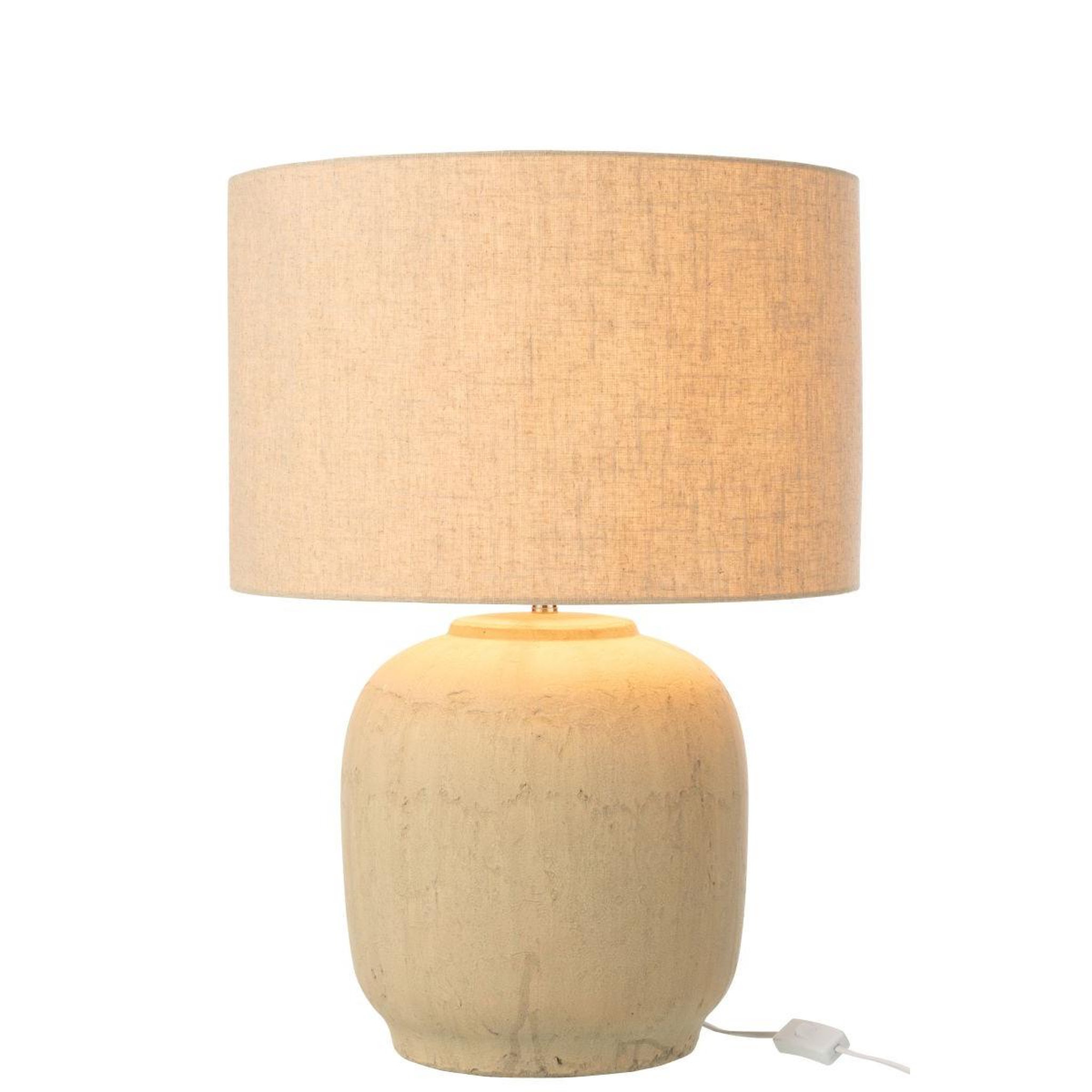 Voir la diapositive 2 : J-LINE Lampe à poser en terre cuite  mia  64cm beige