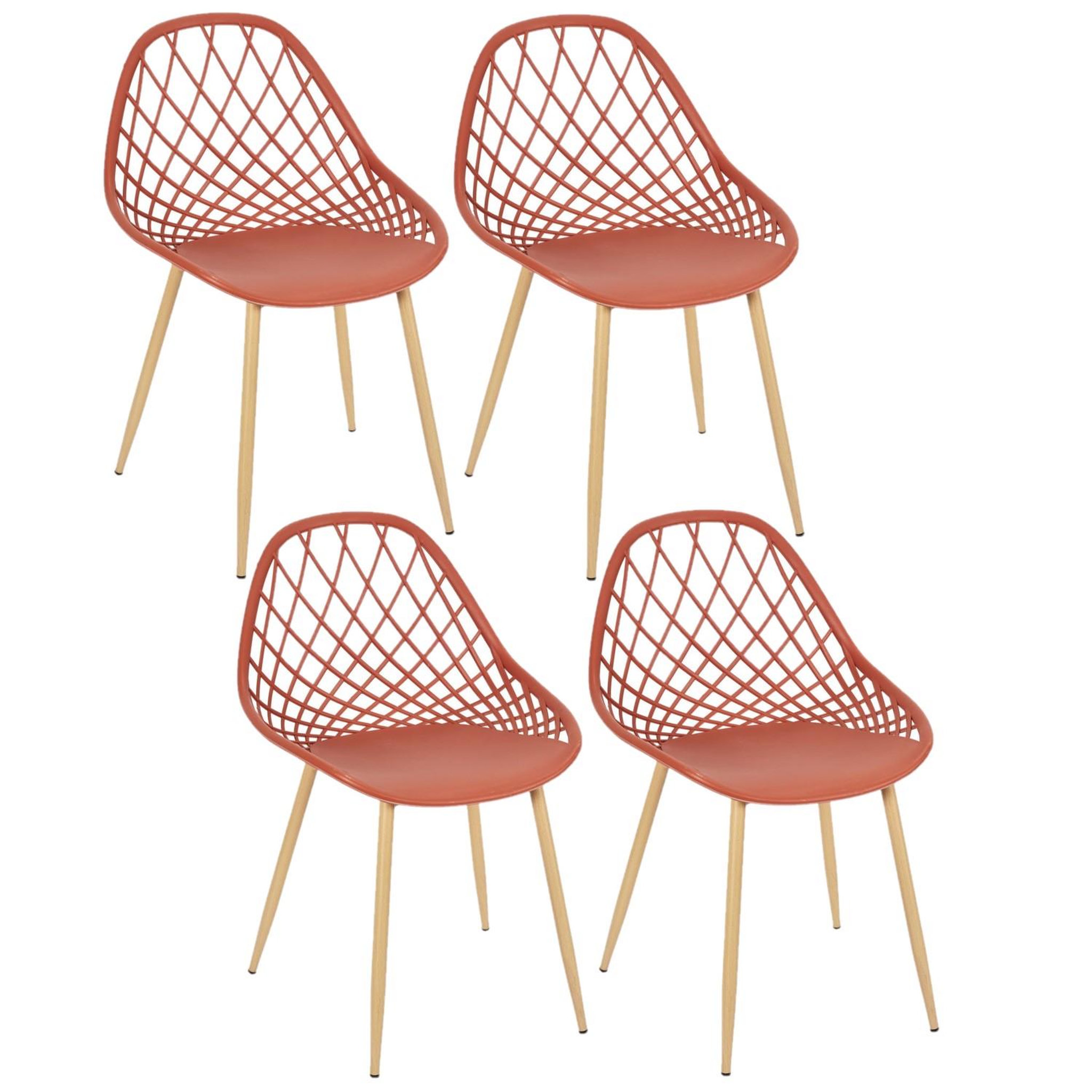 Voir la diapositive 1 : TOILINUX Lot de 4 chaises d'extérieur Malaga en polypropylène