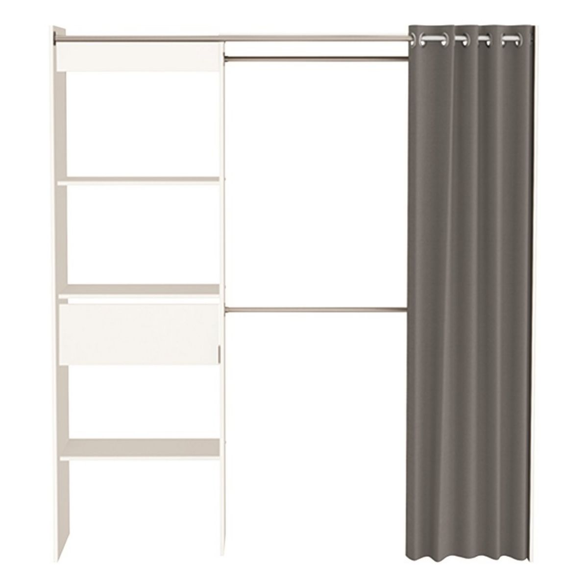 Kit dressing extensible CARGO,1 tiroir, L114-168xH187cm+ rideau