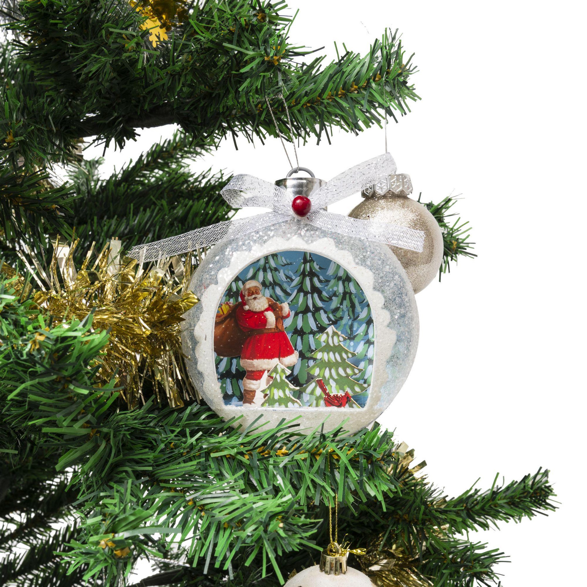 Voir la diapositive 4 : WERKAPRO Boule Papa Noël luxe  12 x 5,1 x 12 cm