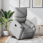 VIDAXL Fauteuil inclinable electrique gris clair tissu