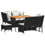 Voir la diapositive 4 : VIDAXL Salon de jardin 5 pcs avec coussins noir resine tressee