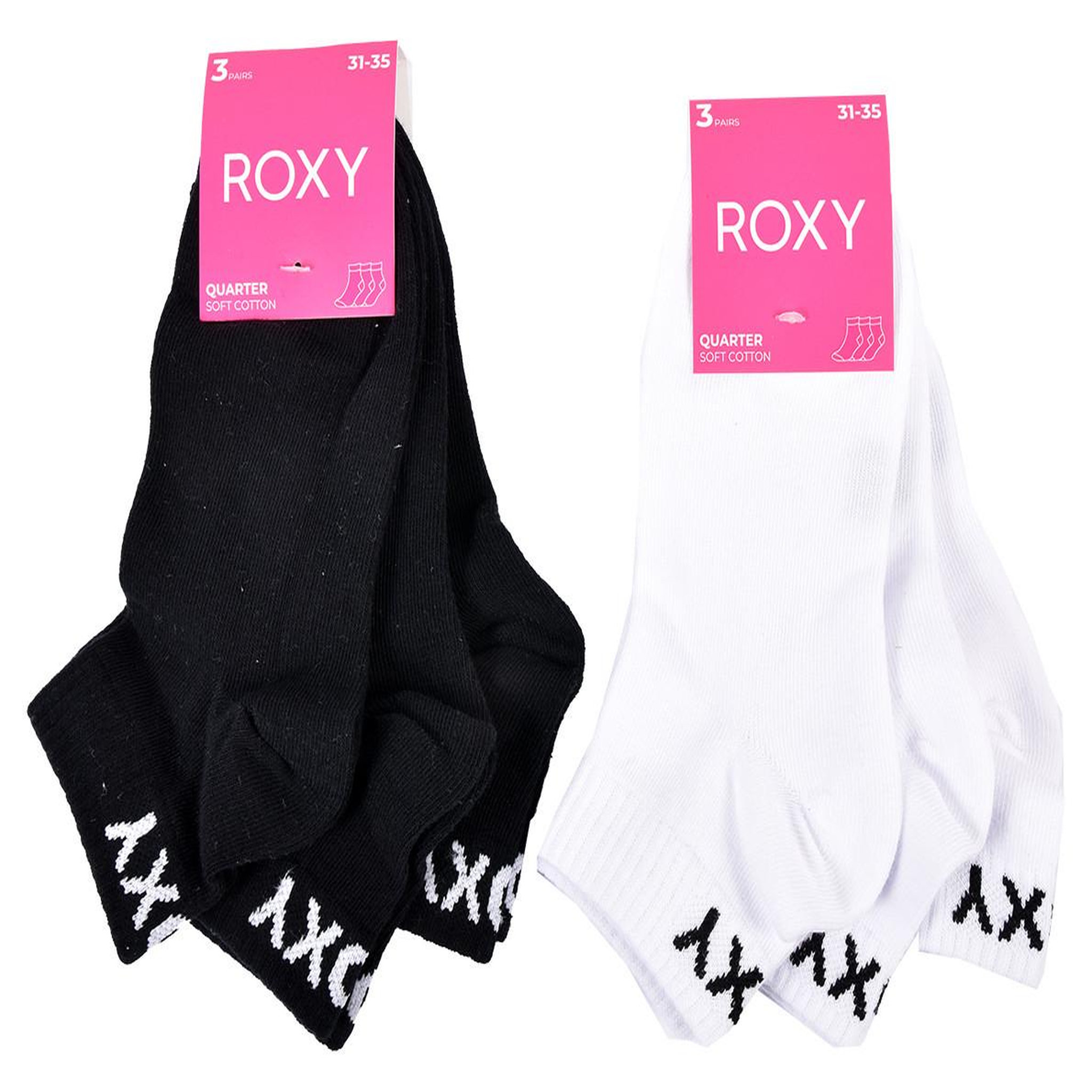 Voir la diapositive 4 : ROXY Roxy chaussettes fille quarter pack 6 - coton respirant
