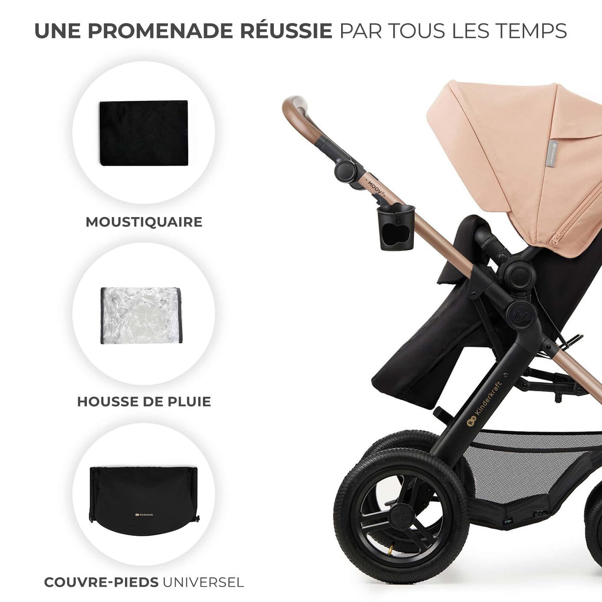 KINDERKRAFT Poussette 4en1 moov 2 pratique et confortable