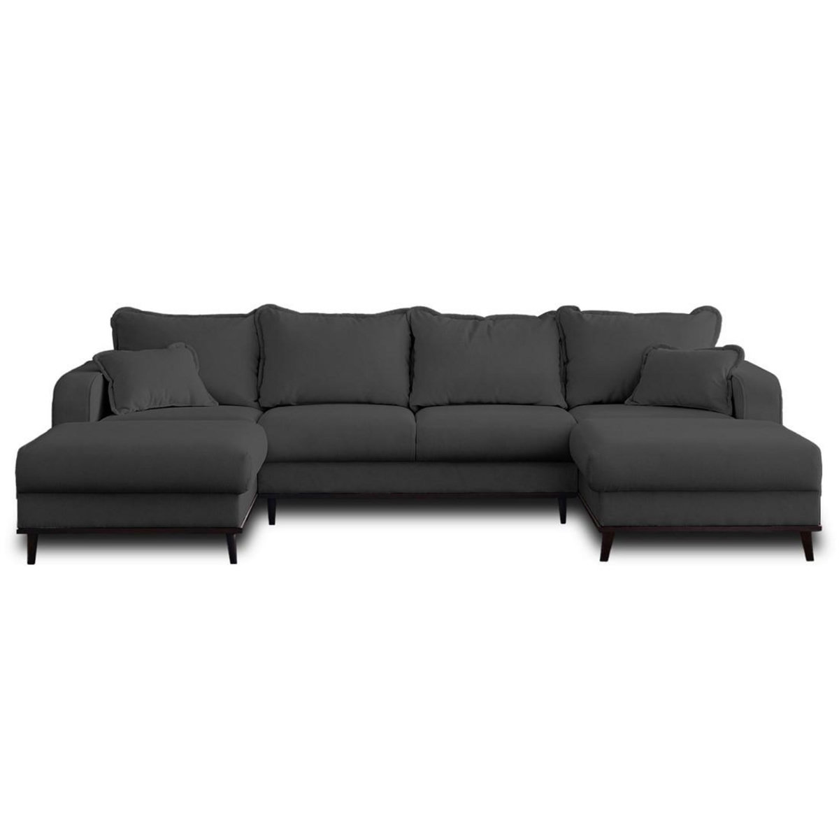 LISA DESIGN Albane - canapé panoramique en u - 7 places - en velours côtelé